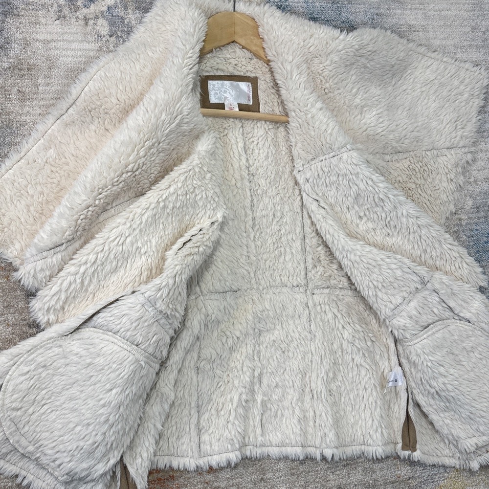 Y2K Boho Sherpa Suede Vest Western Festival Fairycore Layering‎ Small - Picture 8 of 13